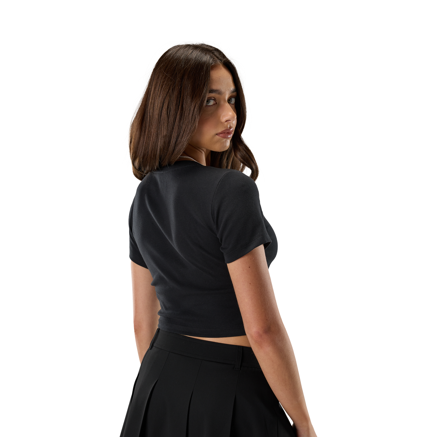 Womens Fox Head Rib Baby Tee