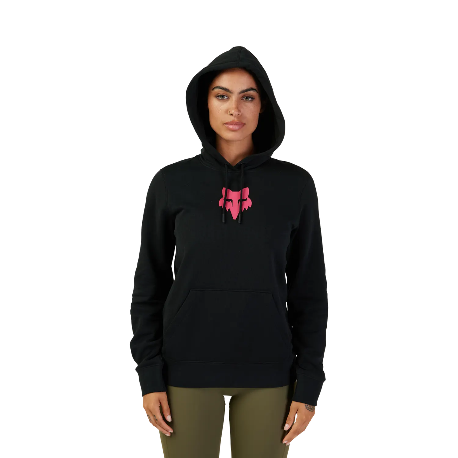 W FOX HEAD FLEECE PO [BLK/PNK] L