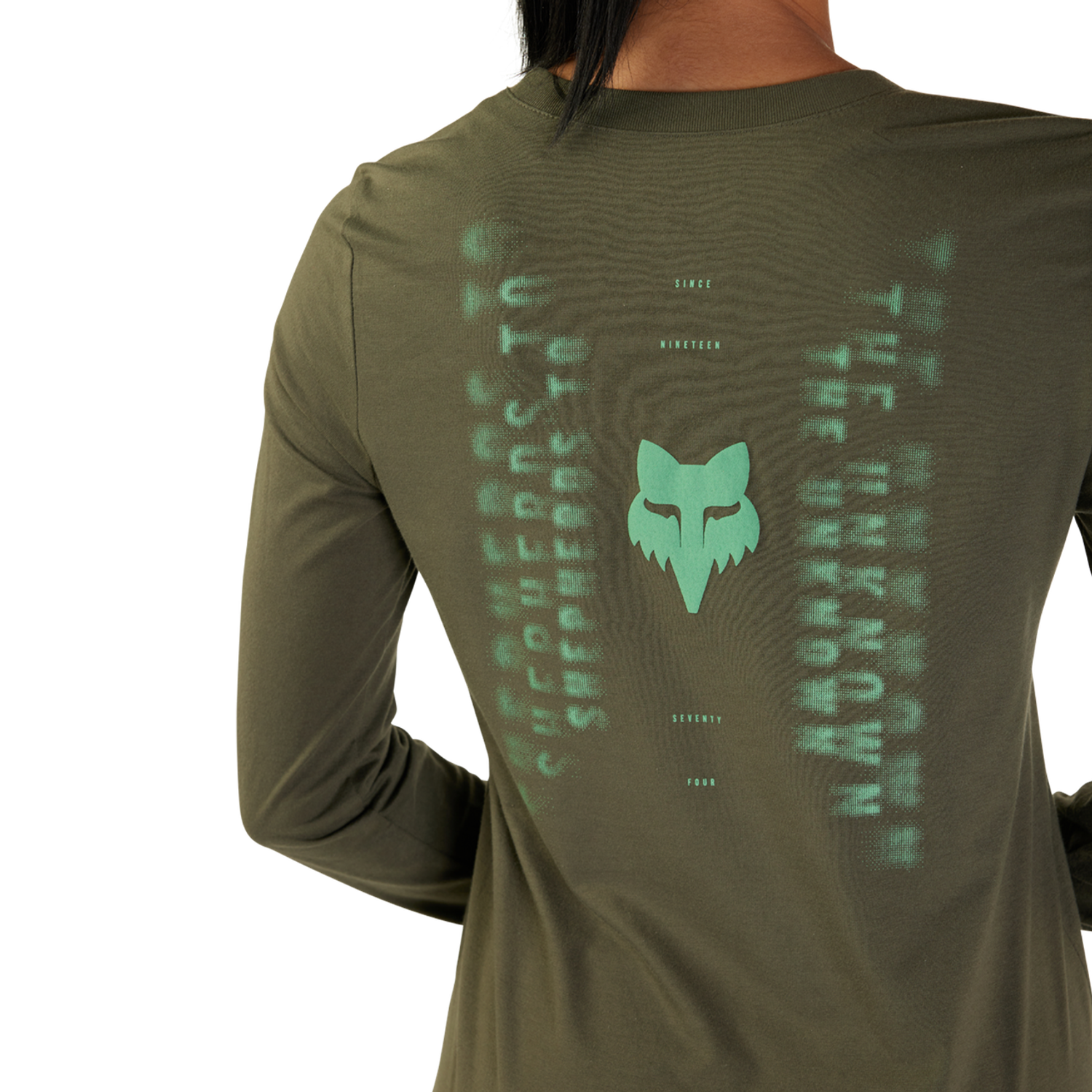 W FADED OUT LS TEE [OLV GRN] XS