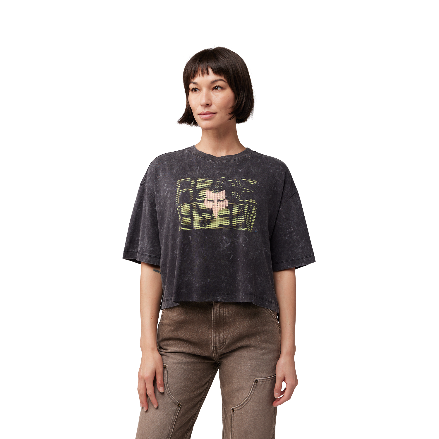 Womens Throttle Oversized Crop Tee