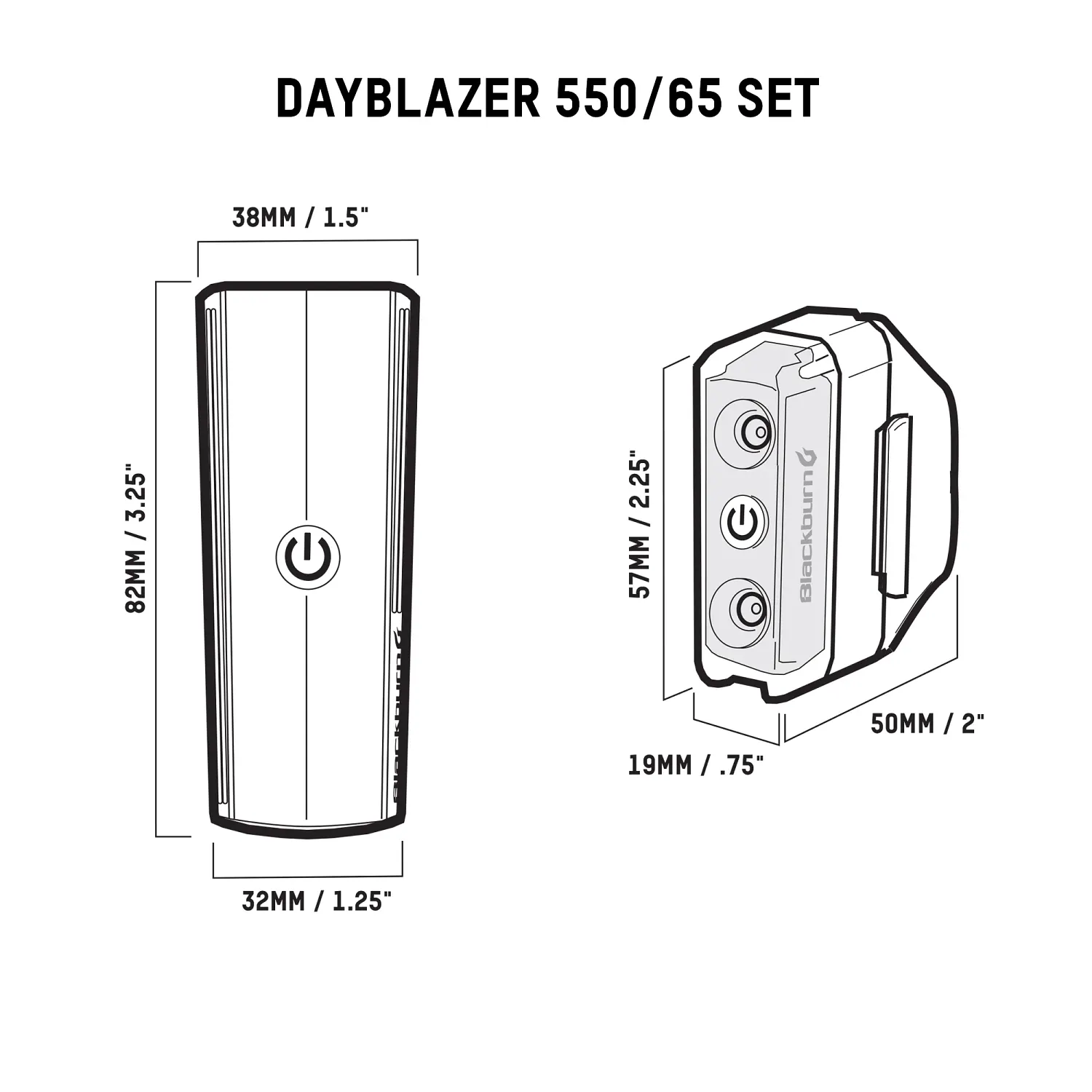 BBN DAYBLAZER 550 FRONT 65 REAR COMBO