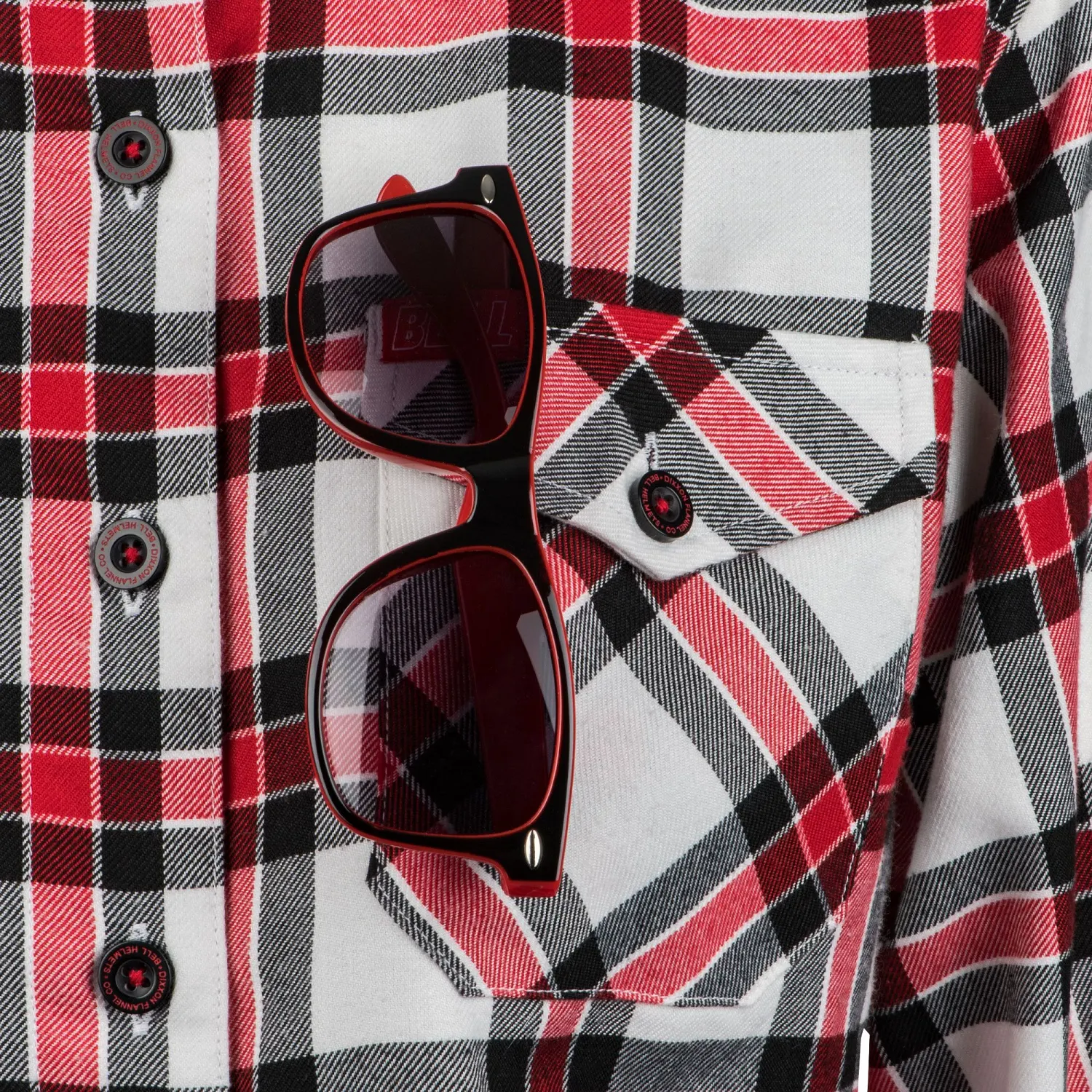PS DIXXON W LS FLANNEL WH/BK/RD S