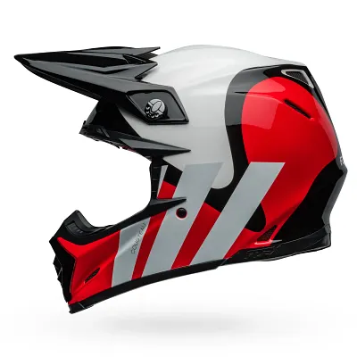 PS MOTO-9S FLEX HC STRIPES WH/RD M