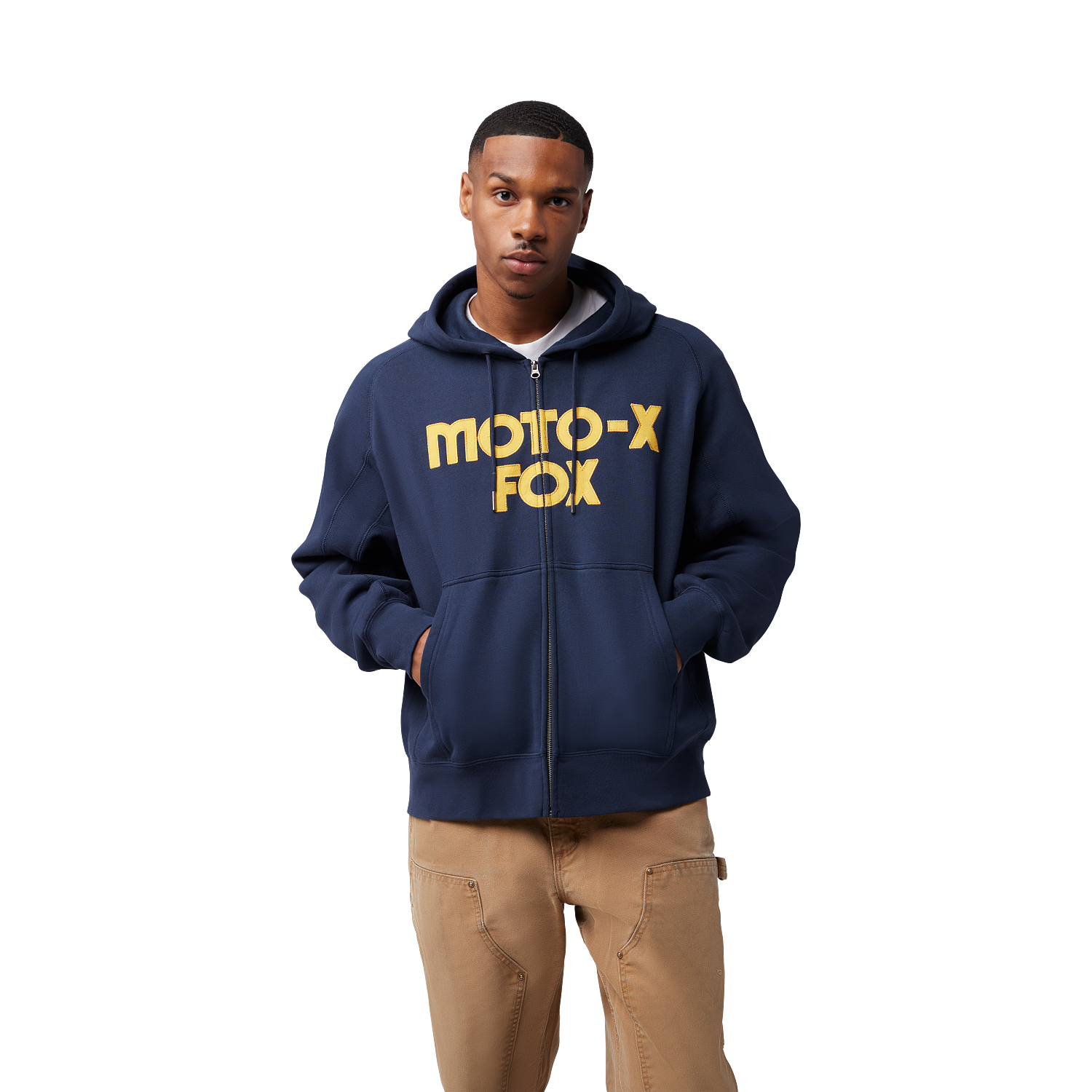 Moto-X oversized h&aelig;ttetr&oslash;je med lynl&aring;s