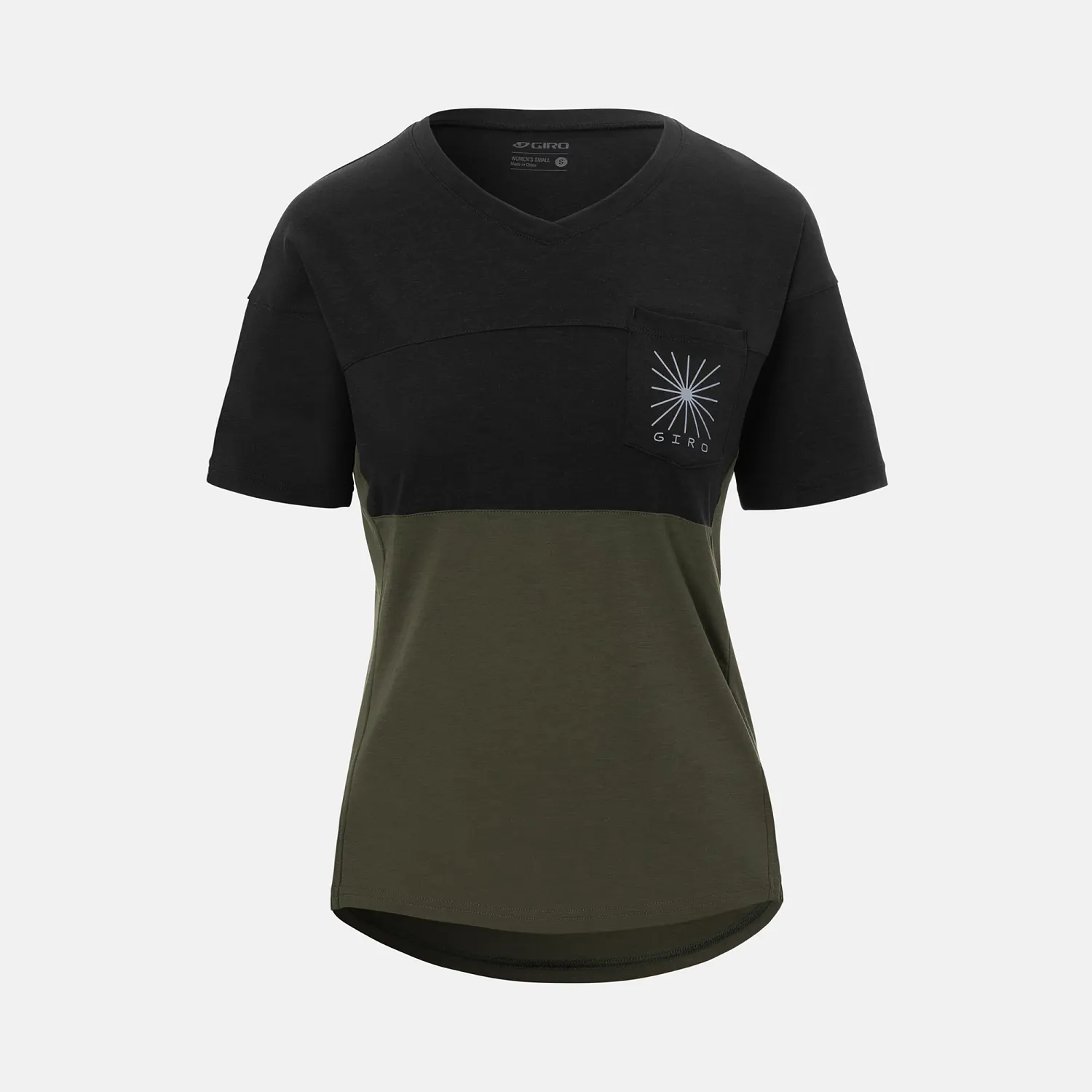 GA W RIDE LT JERSEY BLK/TRL GRN XS