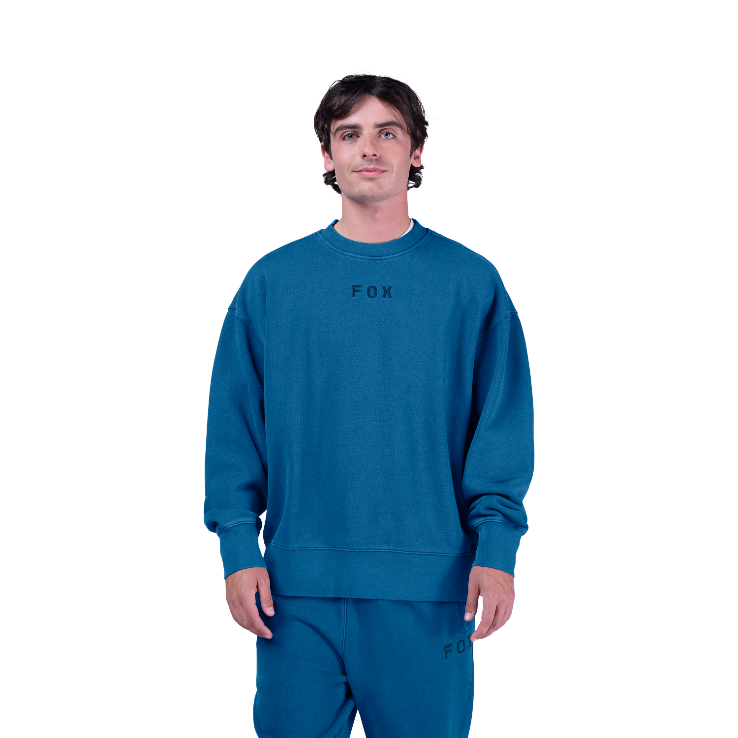 Wordmark oversized pullover med rund halsudsk&aelig;ring