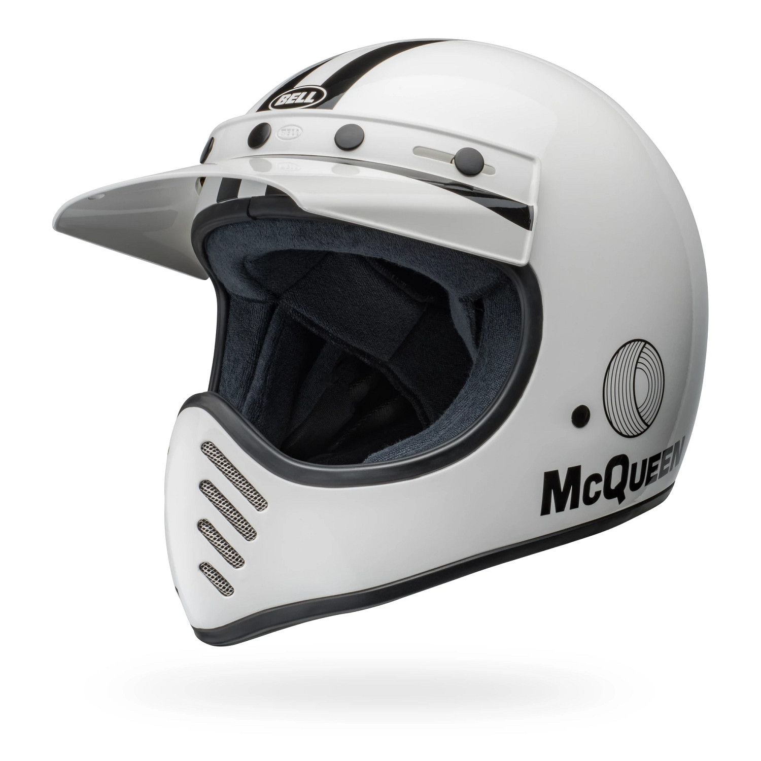 PS MOTO-3 SMQ AGS WH/BK M Helmet | Bell US