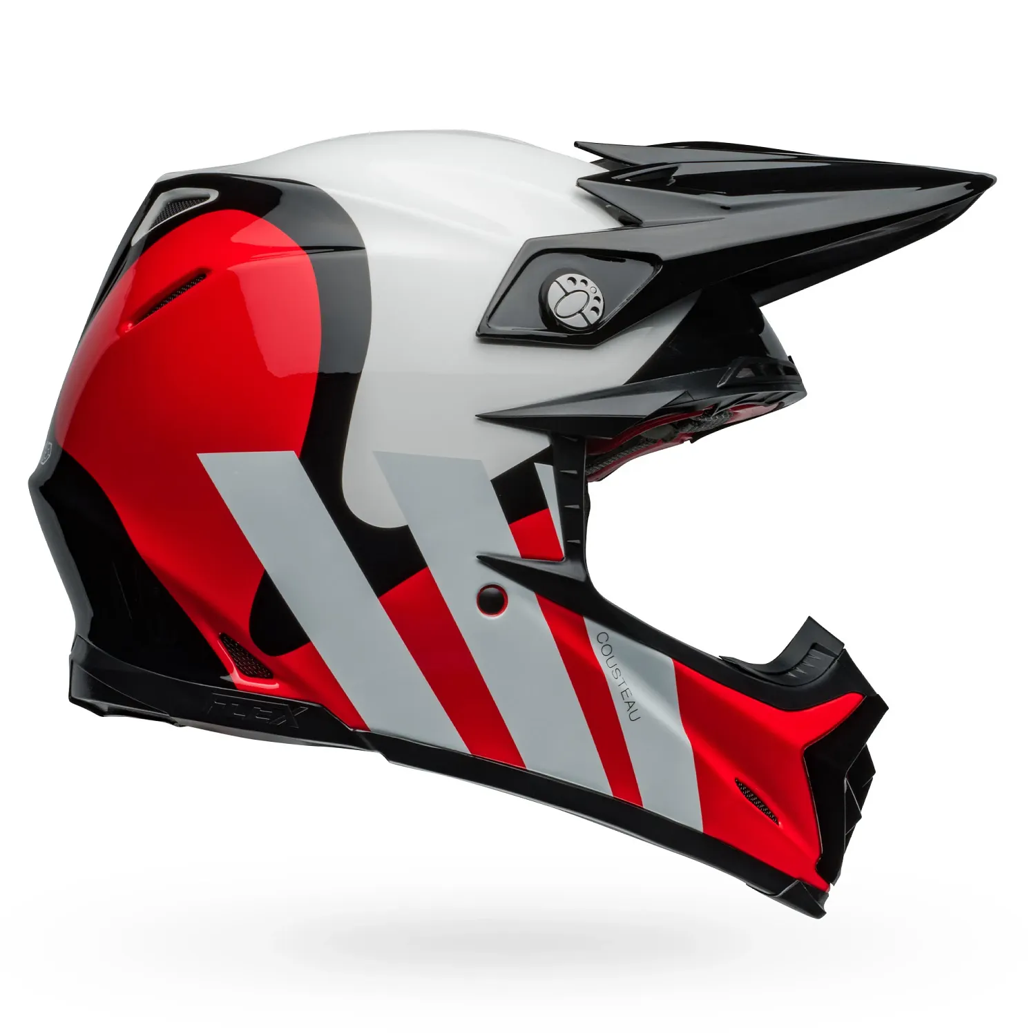 PS MOTO-9S FLEX HC STRIPES WH/RD S