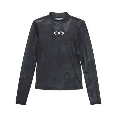 Womens Image Cosmo Mesh Long Sleeve Top