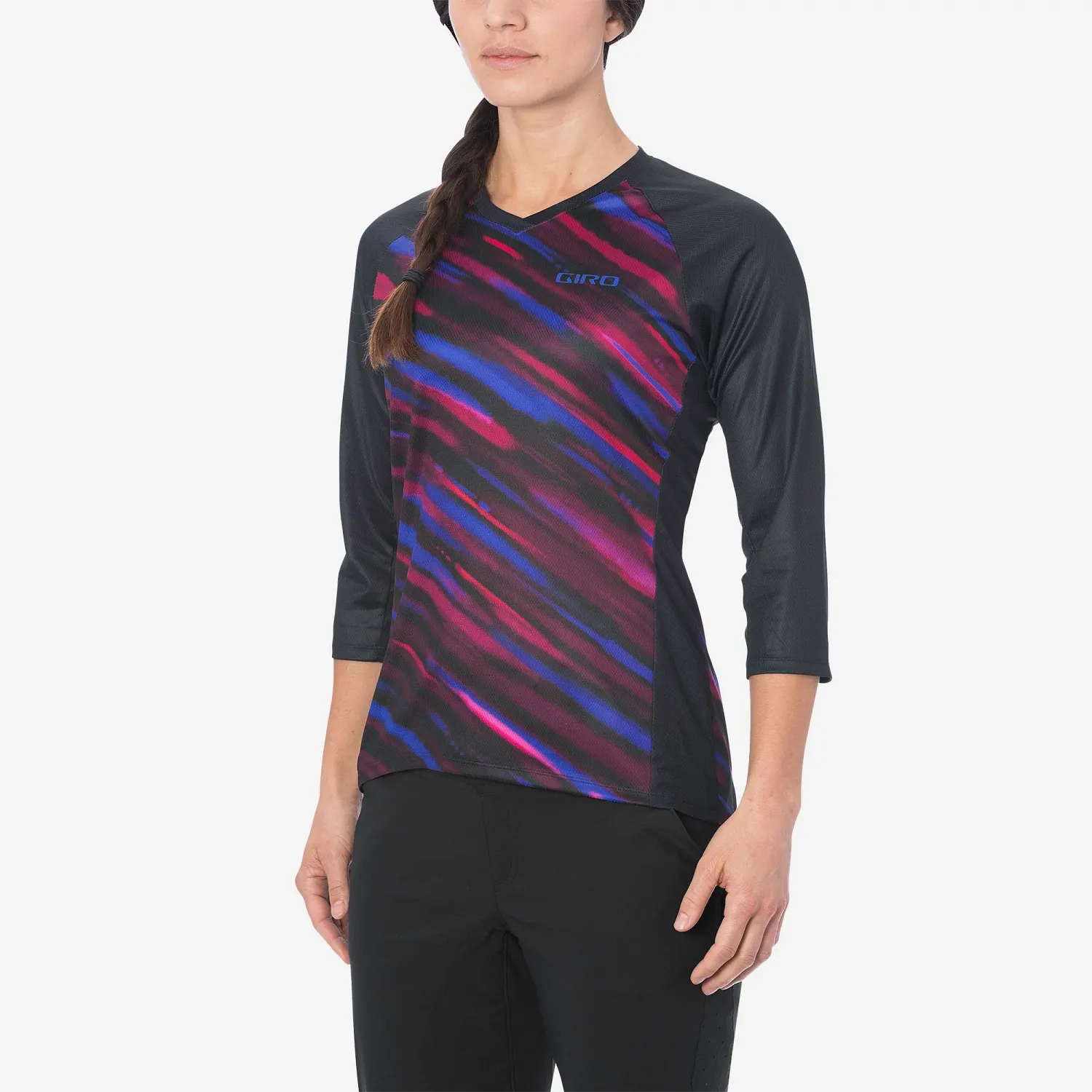 GA W ROUST 3/4 JERSEY BLK BLUR XS