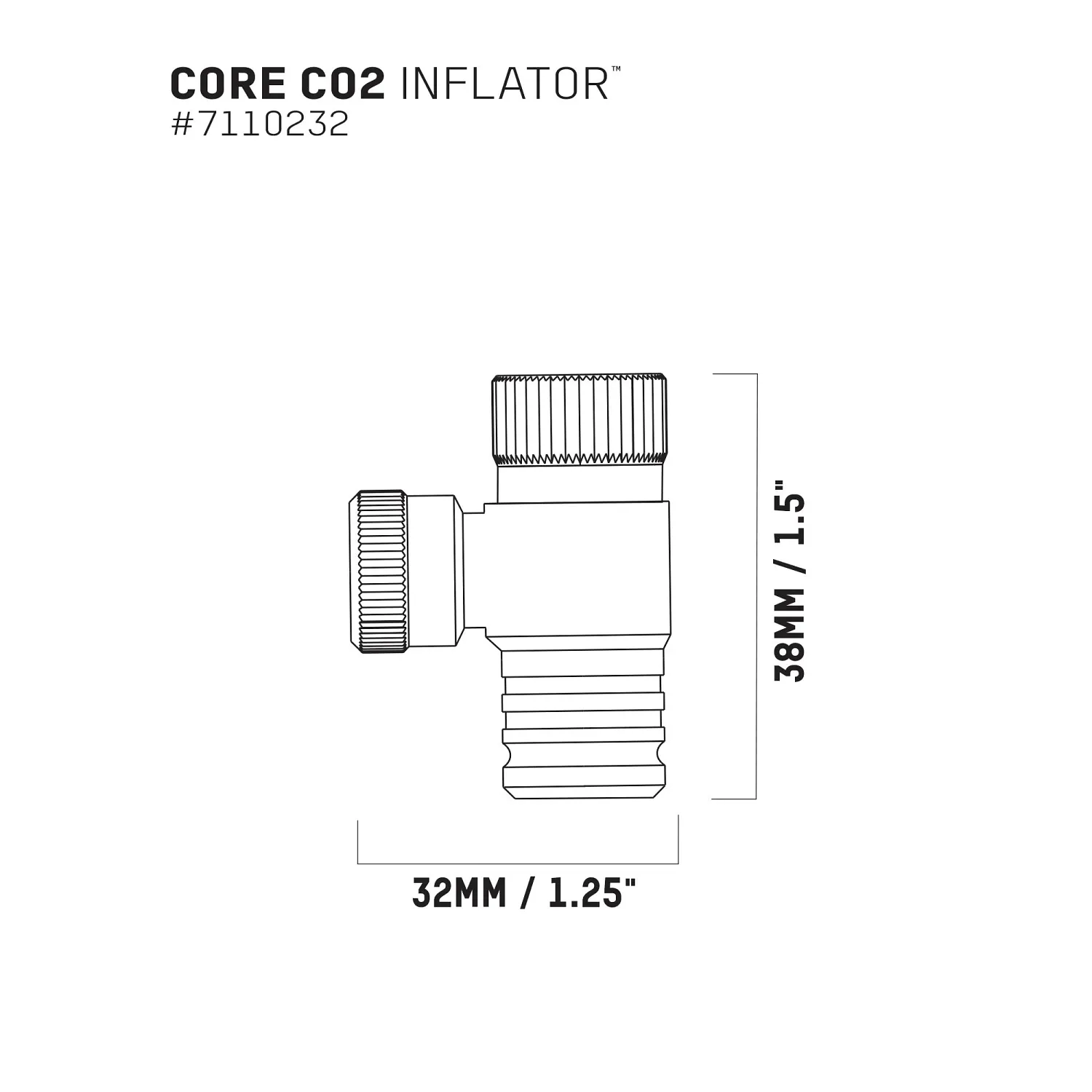 BBN CORE CO2 THREAD ON INFLATOR