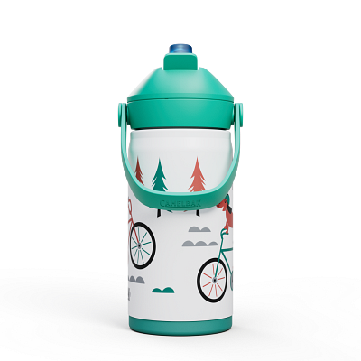 Thrive Flip Straw Kids VSS 12oz, Biking Dogs