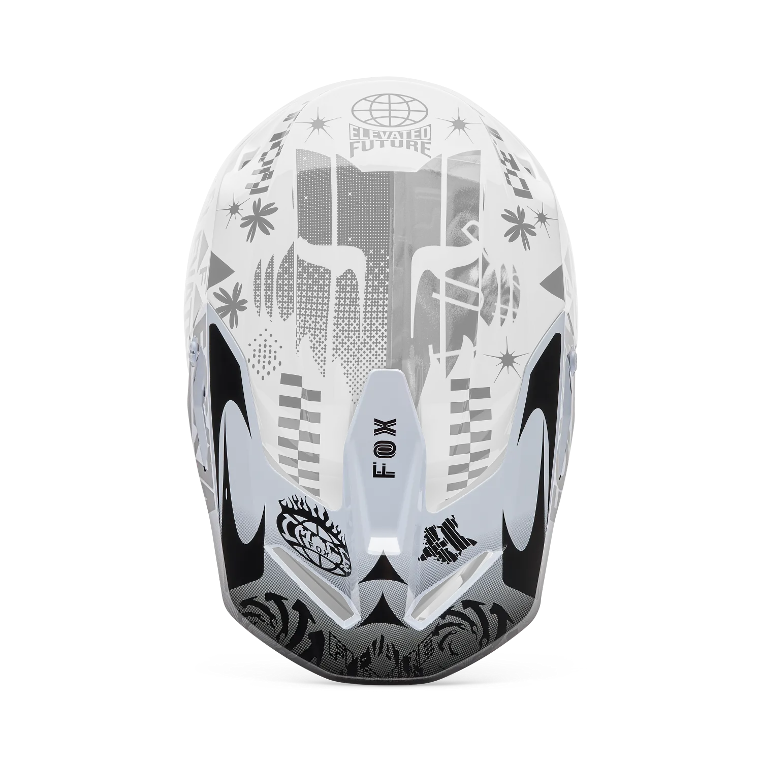 V1  HELMET VISOR - IMAGE COSMO [WHT/BLK] XS