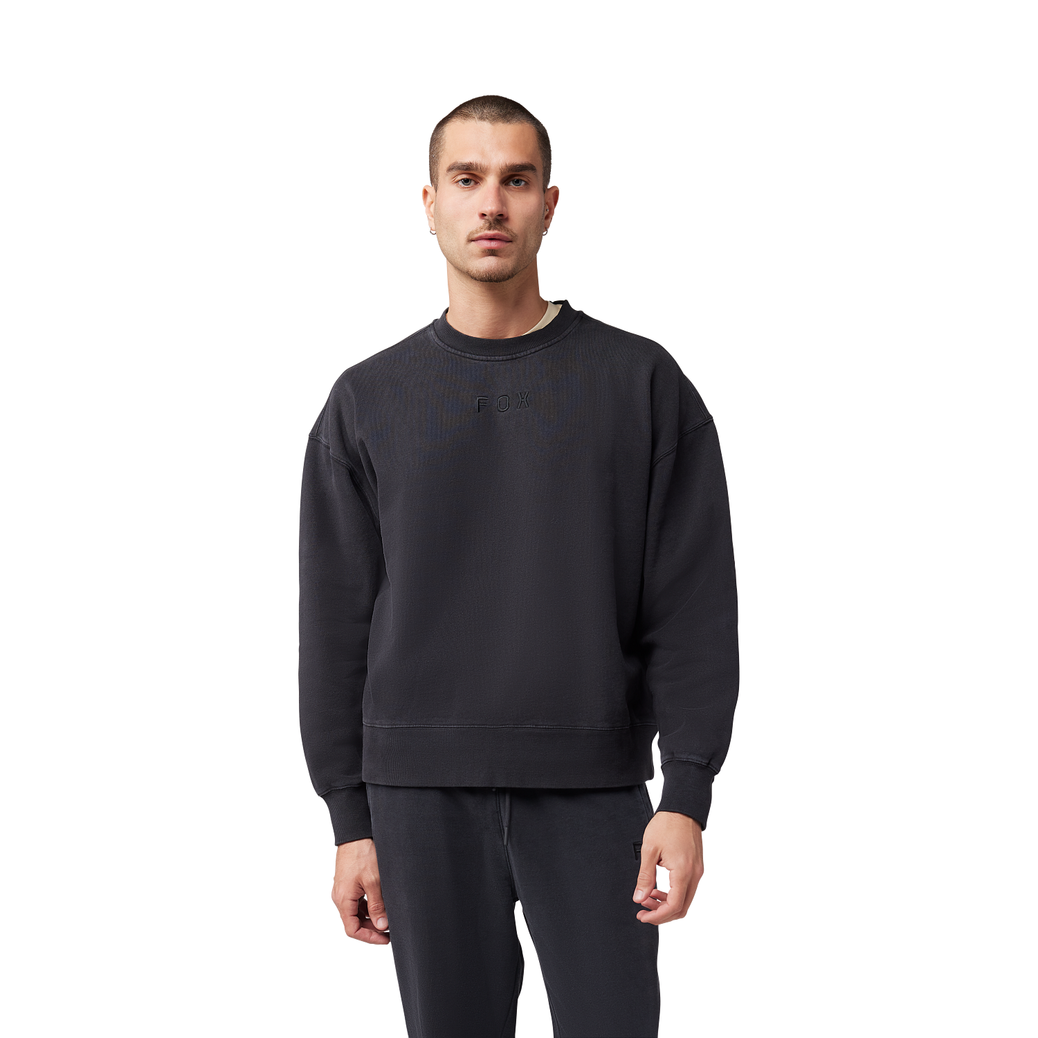 Wordmark oversized pullover med rund halsudsk&aelig;ring