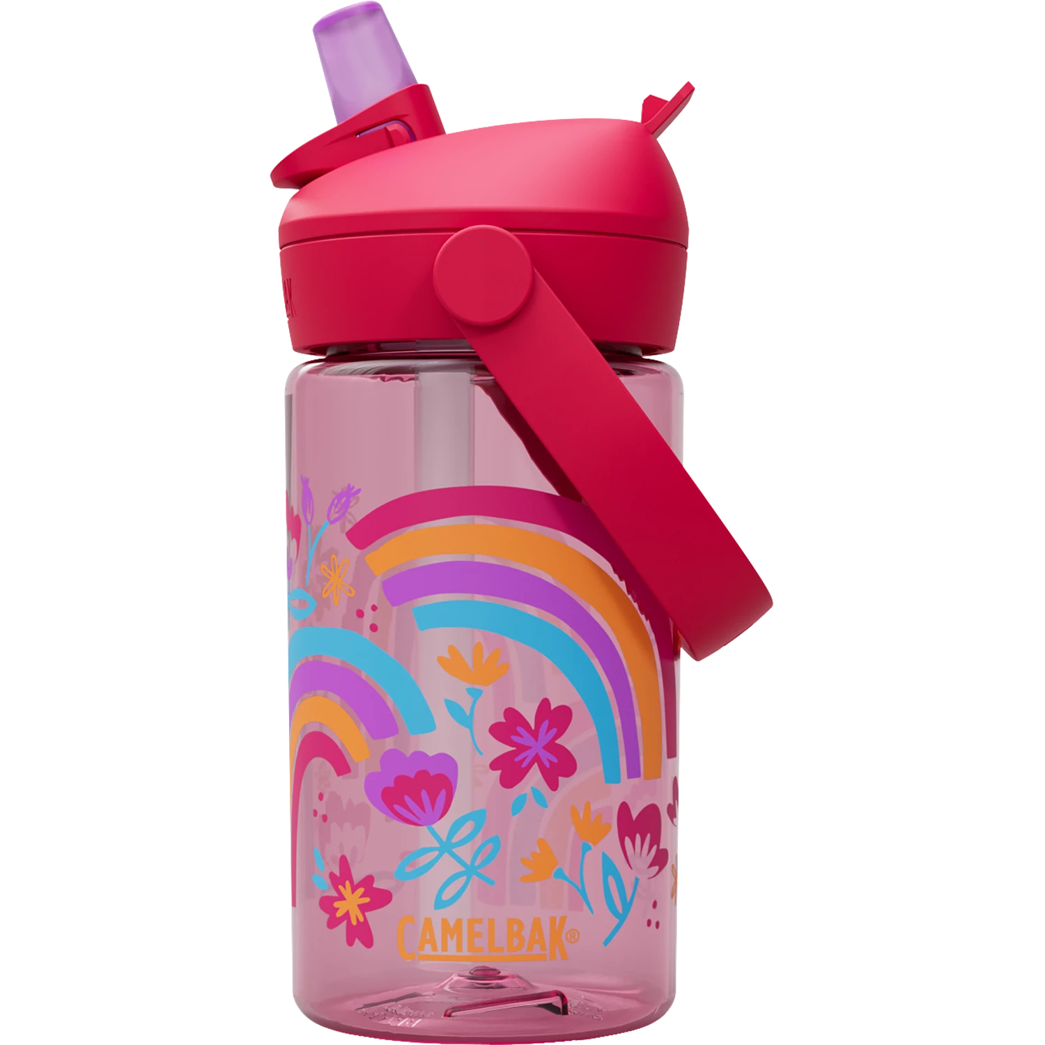 Thrive Flip Straw Kids 14oz, Rainbow Floral