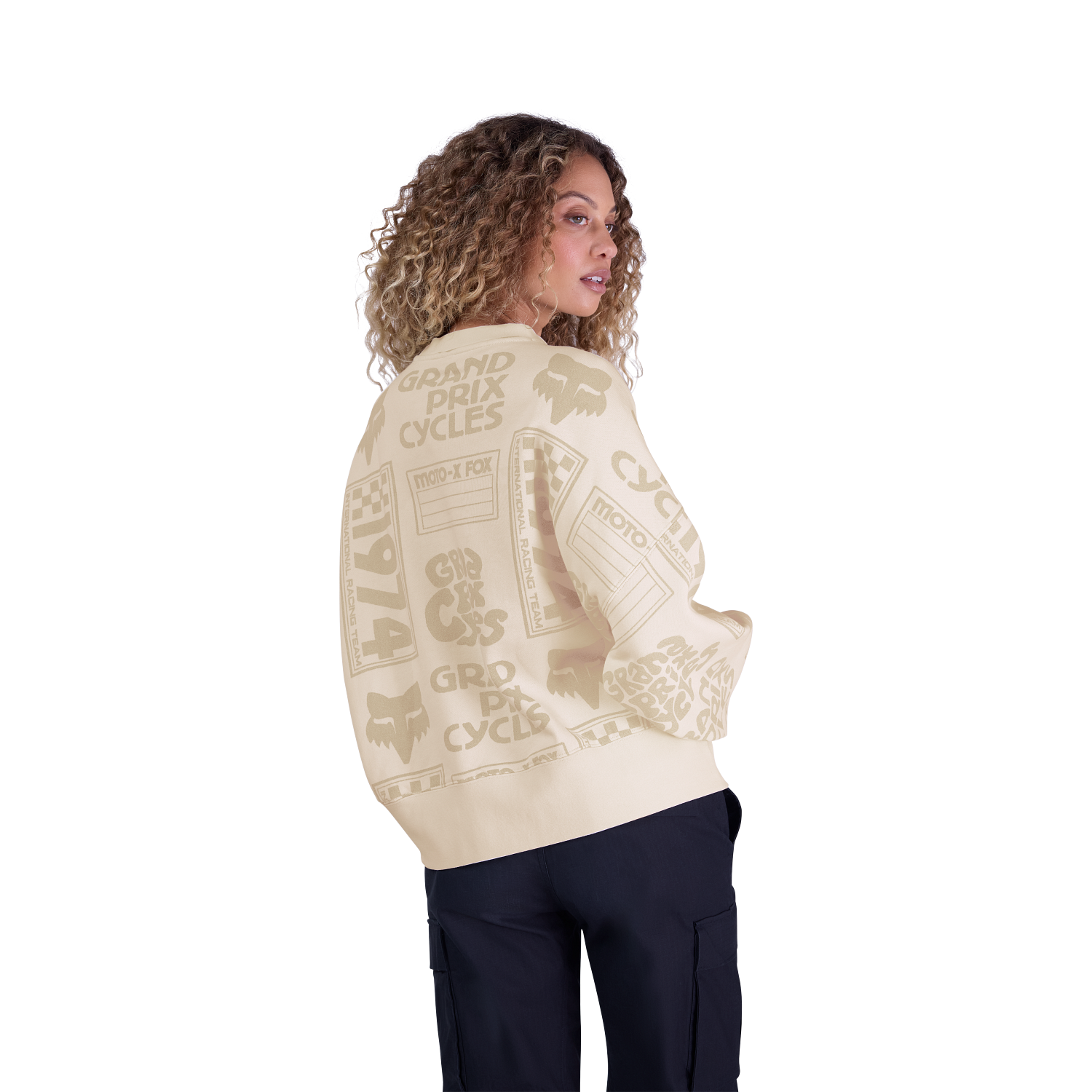 W CIRCA 74 OVERSIZED FLC CREW [OFF WHT] M
