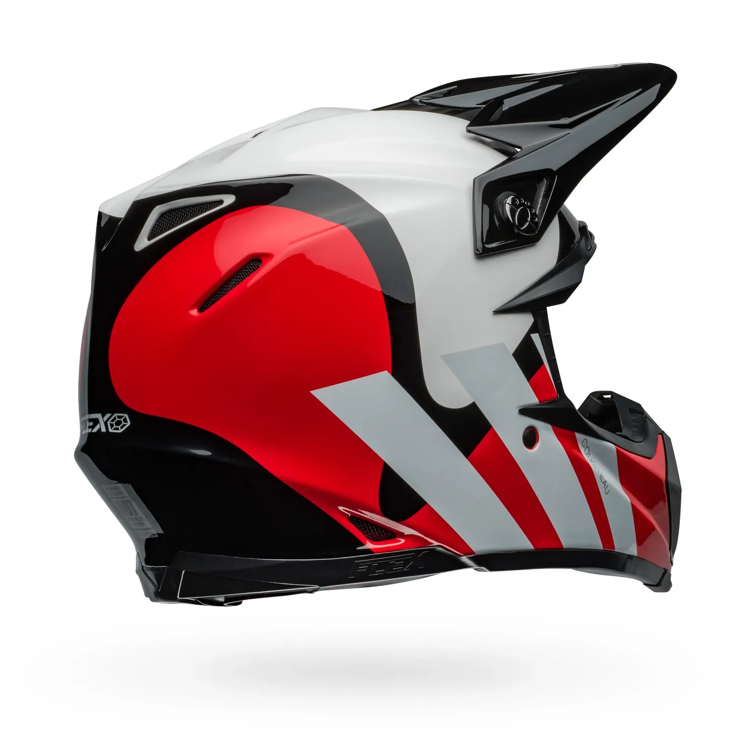 PS MOTO-9S FLEX HC STRIPES WH/RD S