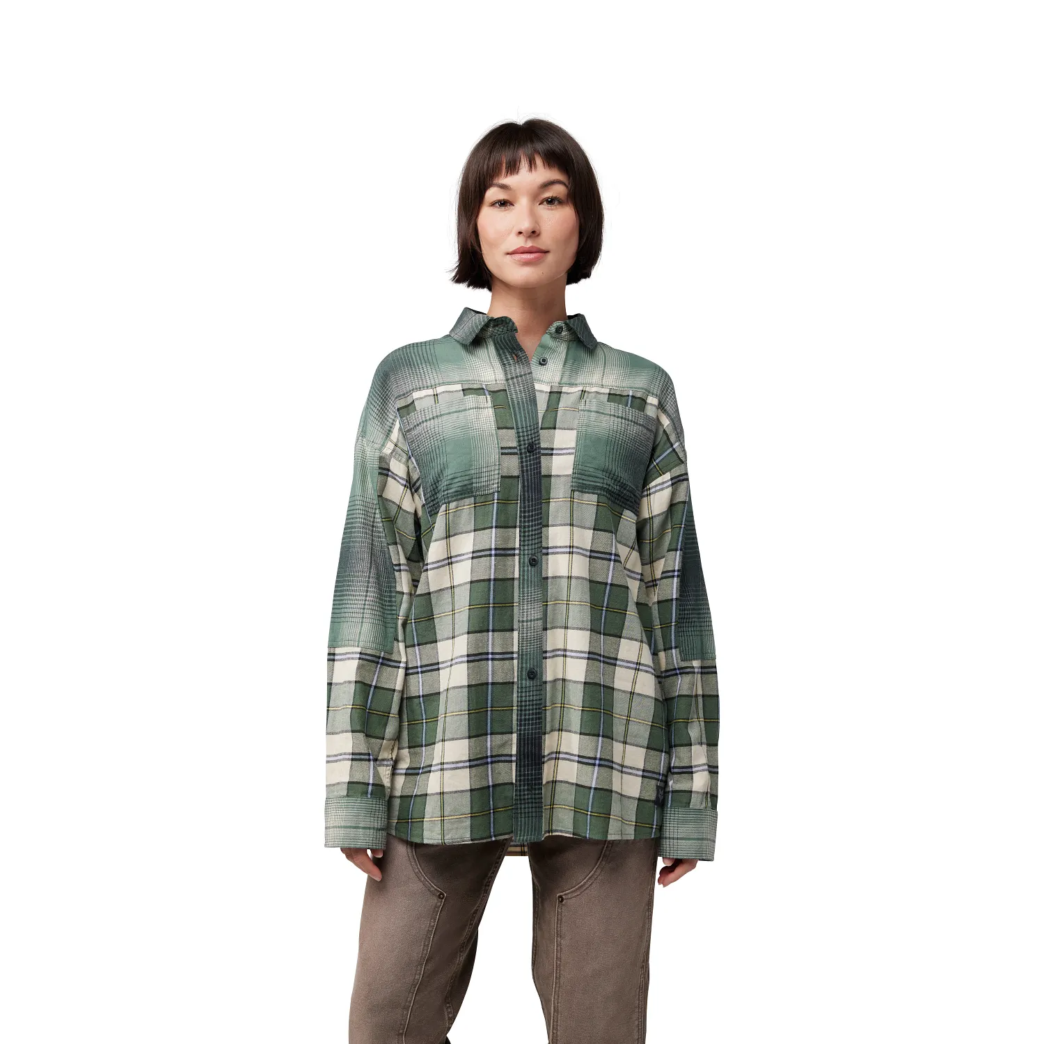 Flanellhemd Oversized - Dame