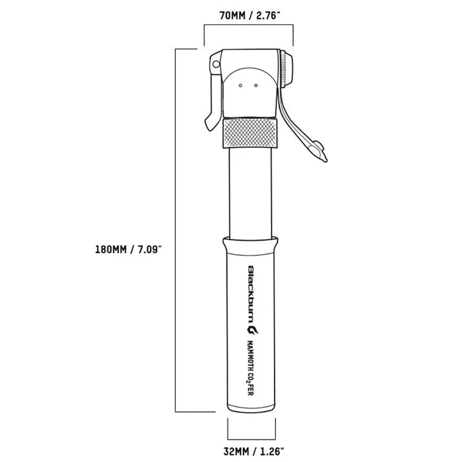BBN MAMMOTH CO2FER MINI PUMP SILVER