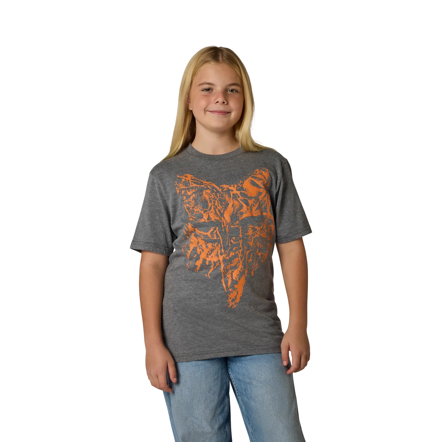 YTH IMAGE PRINT HD SS TEE [HTR DRK GRY] YS