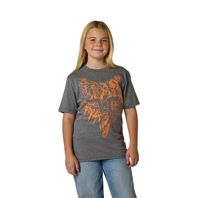 YTH IMAGE PRINT HD SS TEE [HTR DRK GRY] YS