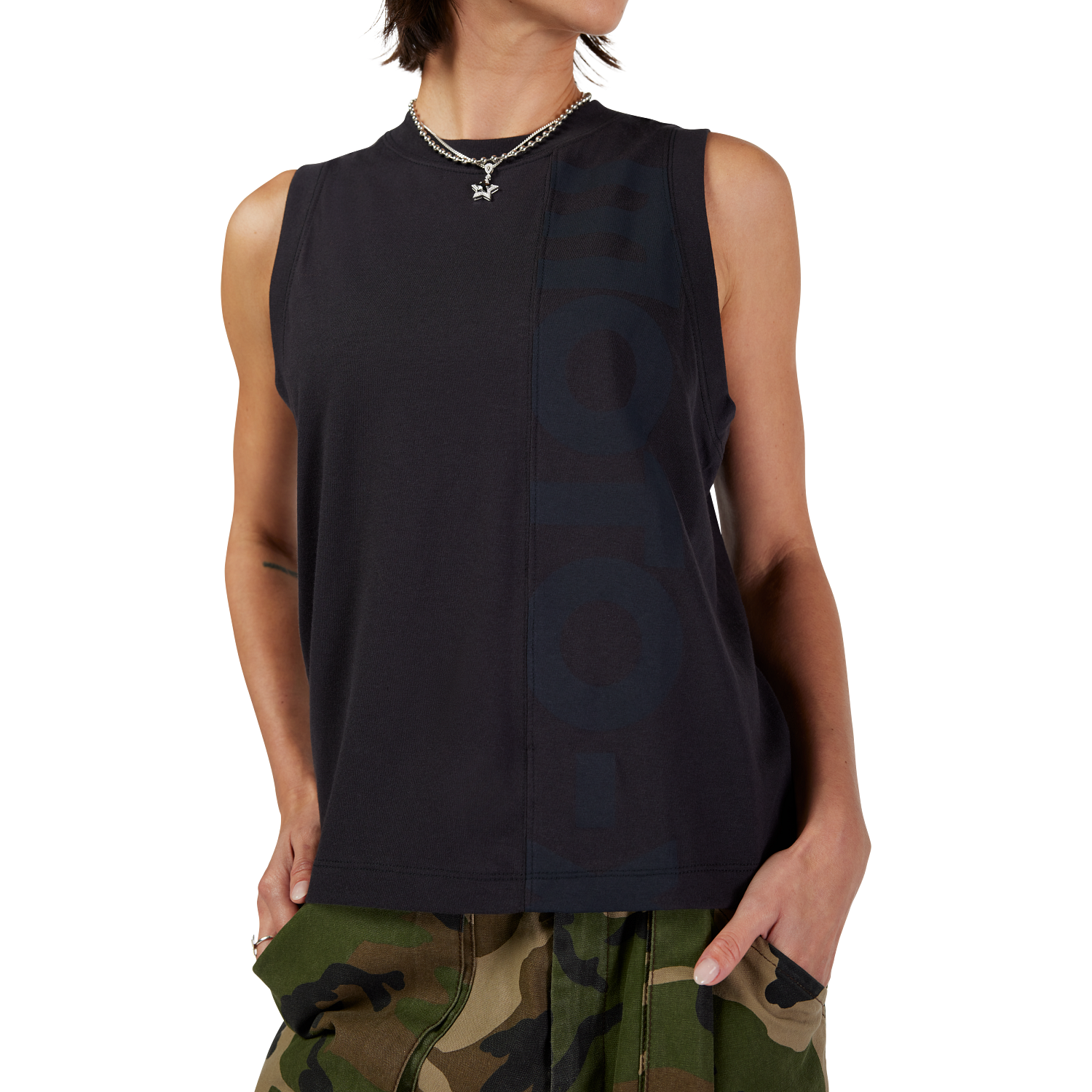 Womens Moto-X Blocked Tank