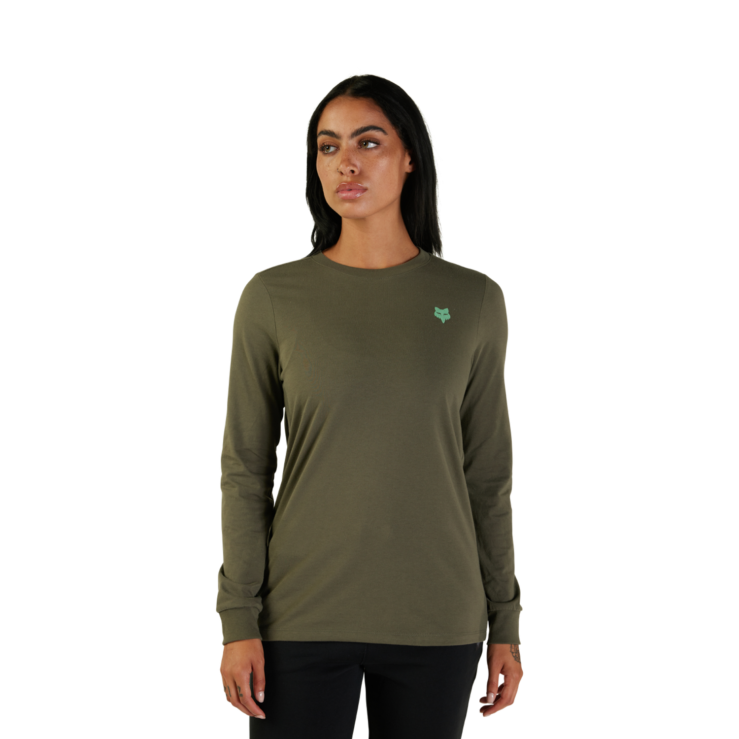 W FADED OUT LS TEE [OLV GRN] XS