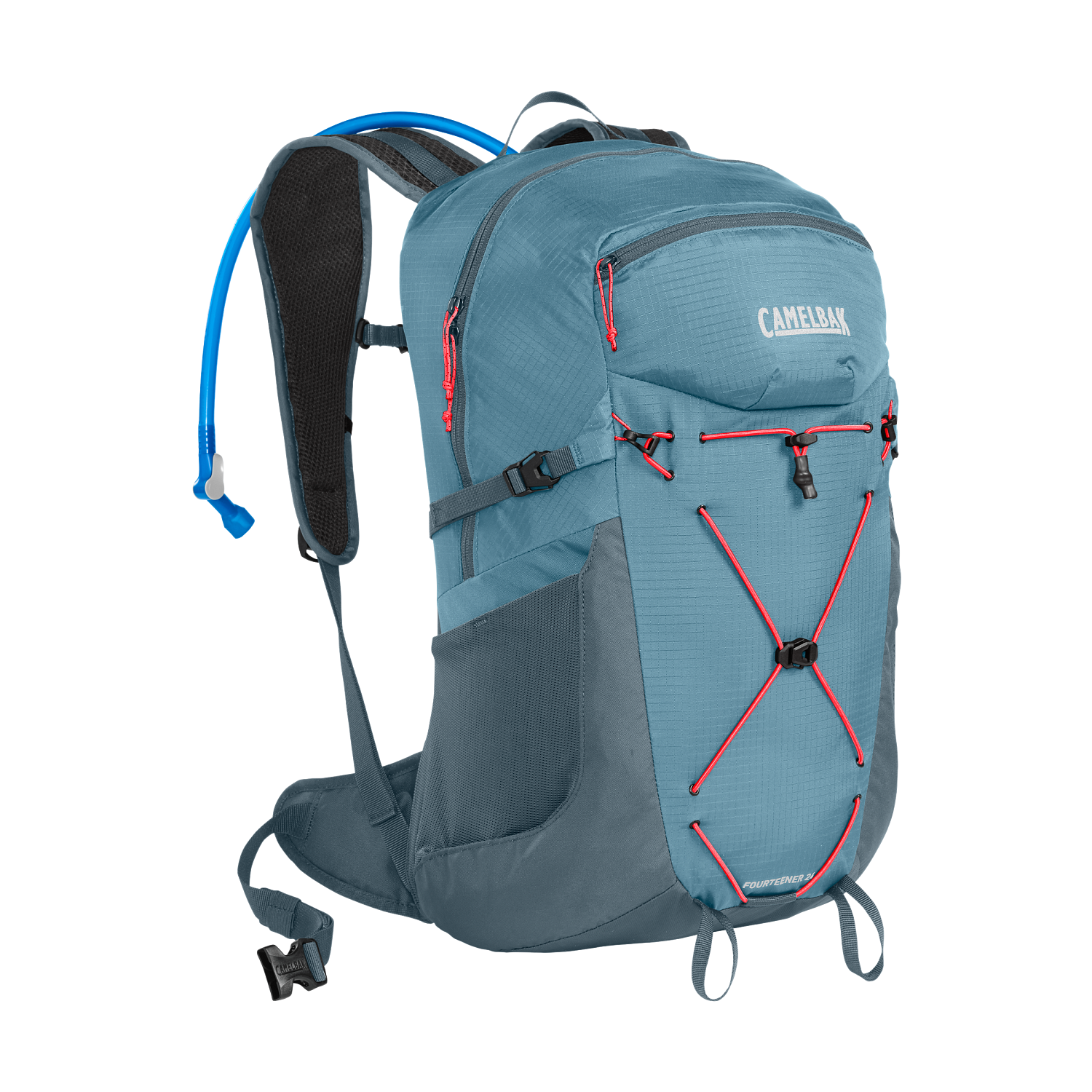 Women's Fourteener 24 100oz, Smoke Blue/Fiery Coral