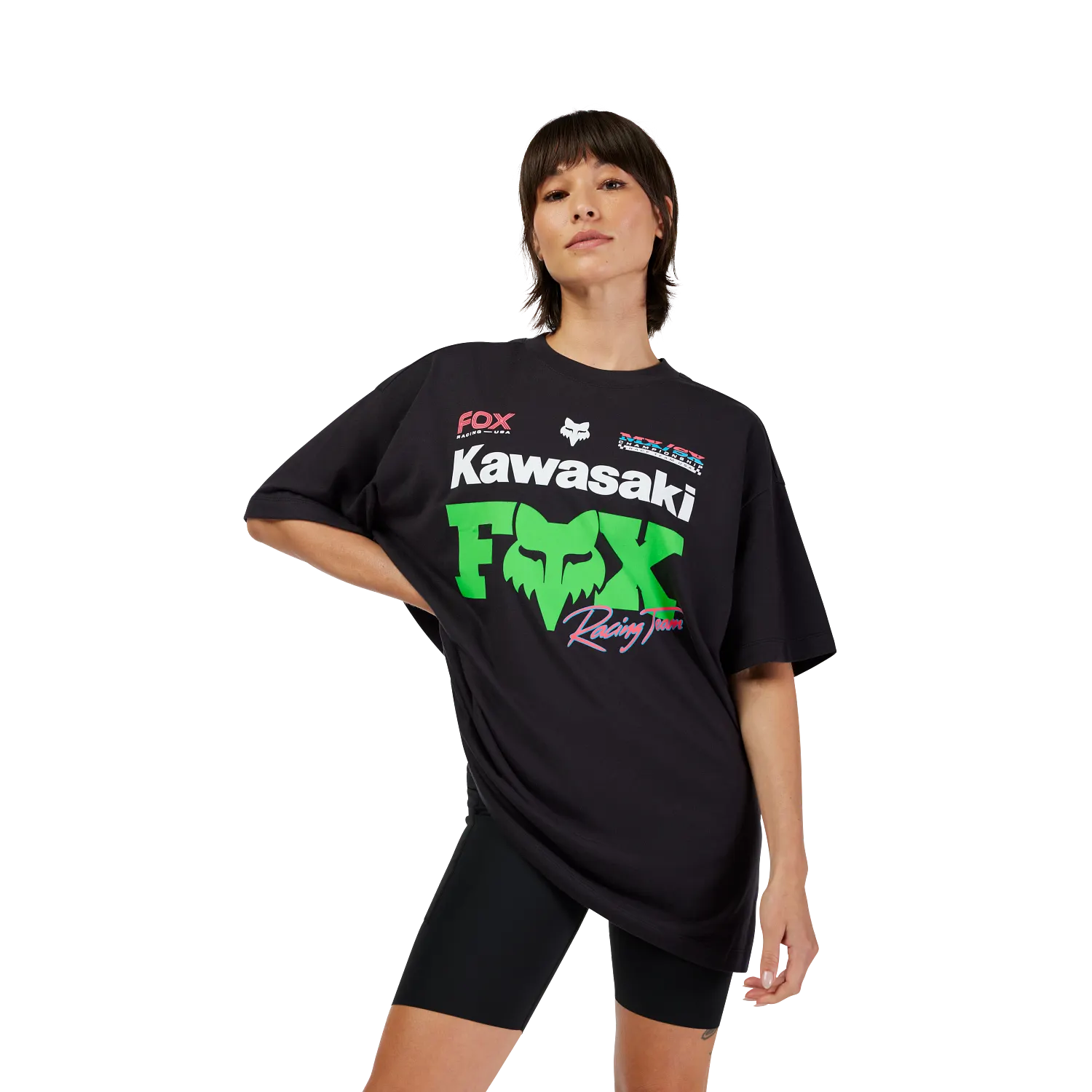 Camiseta feminina Fox x Kawasaki extragrande