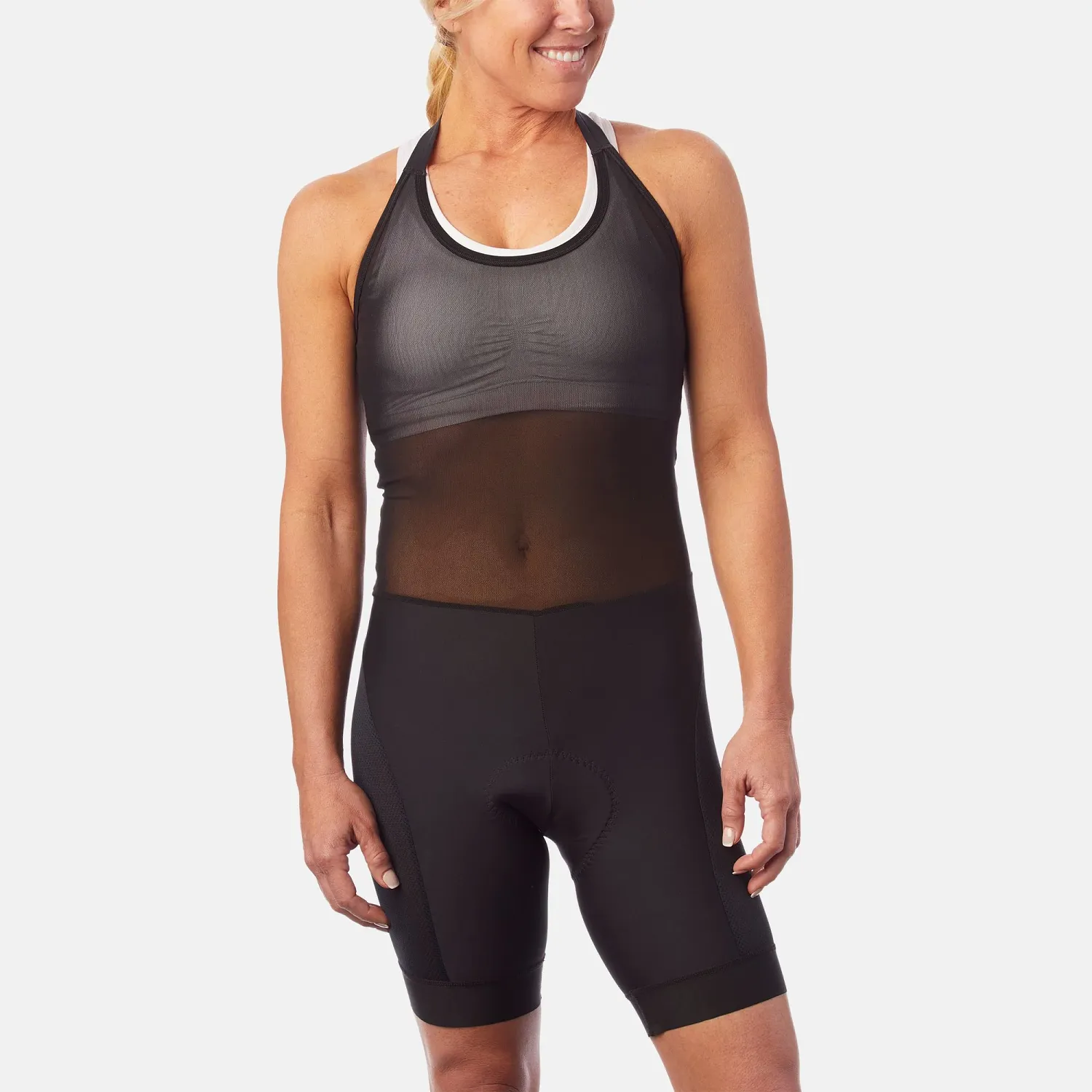 GA W BASE LINER HALTER BIB SHORT BLK XS