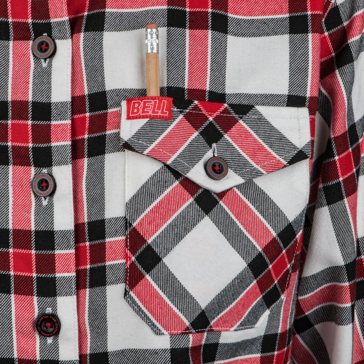 PS DIXXON W LS FLANNEL WH/BK/RD S