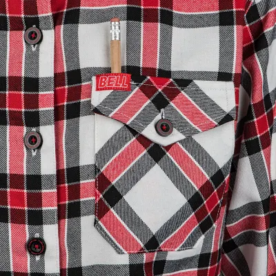 PS DIXXON W LS FLANNEL WH/BK/RD M