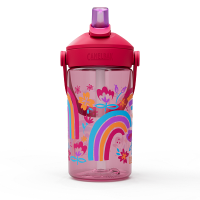 Thrive Flip Straw Kids 14oz, Rainbow Floral