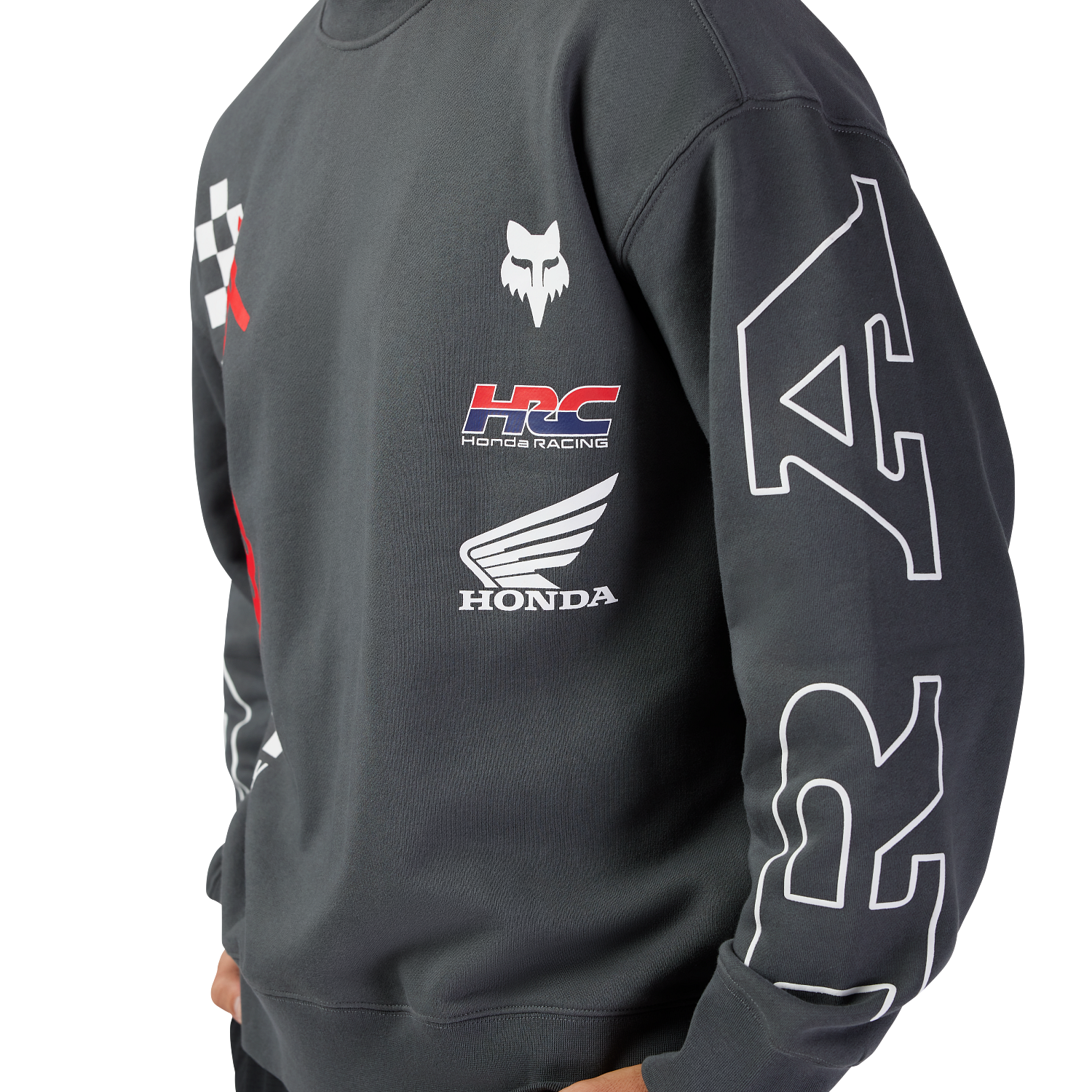 HONDA OVERSIZED FLEECE CREW [DRK SHDW] XL