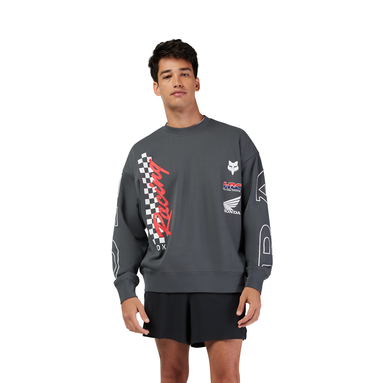 HONDA OVERSIZED FLEECE CREW [DRK SHDW] XL