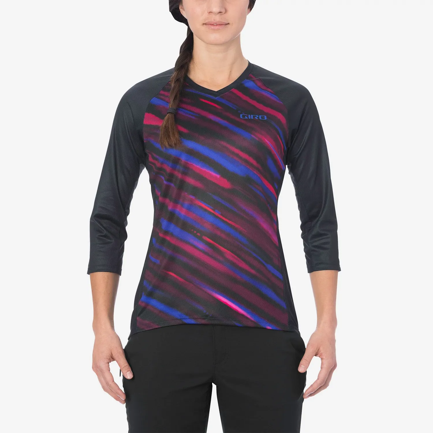 GA W ROUST 3/4 JERSEY BLK BLUR XS