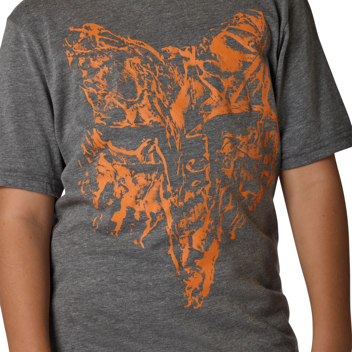 YTH IMAGE PRINT HD SS TEE [HTR DRK GRY] YS