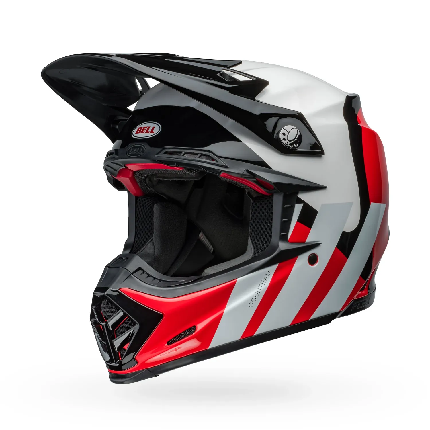 PS MOTO-9S FLEX HC STRIPES WH/RD S