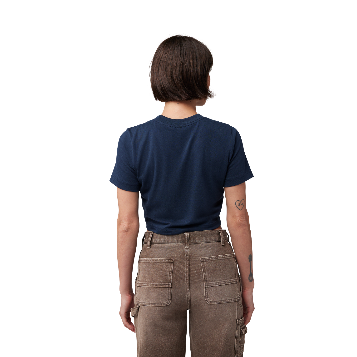 Womens Race Crew Cropped Tee