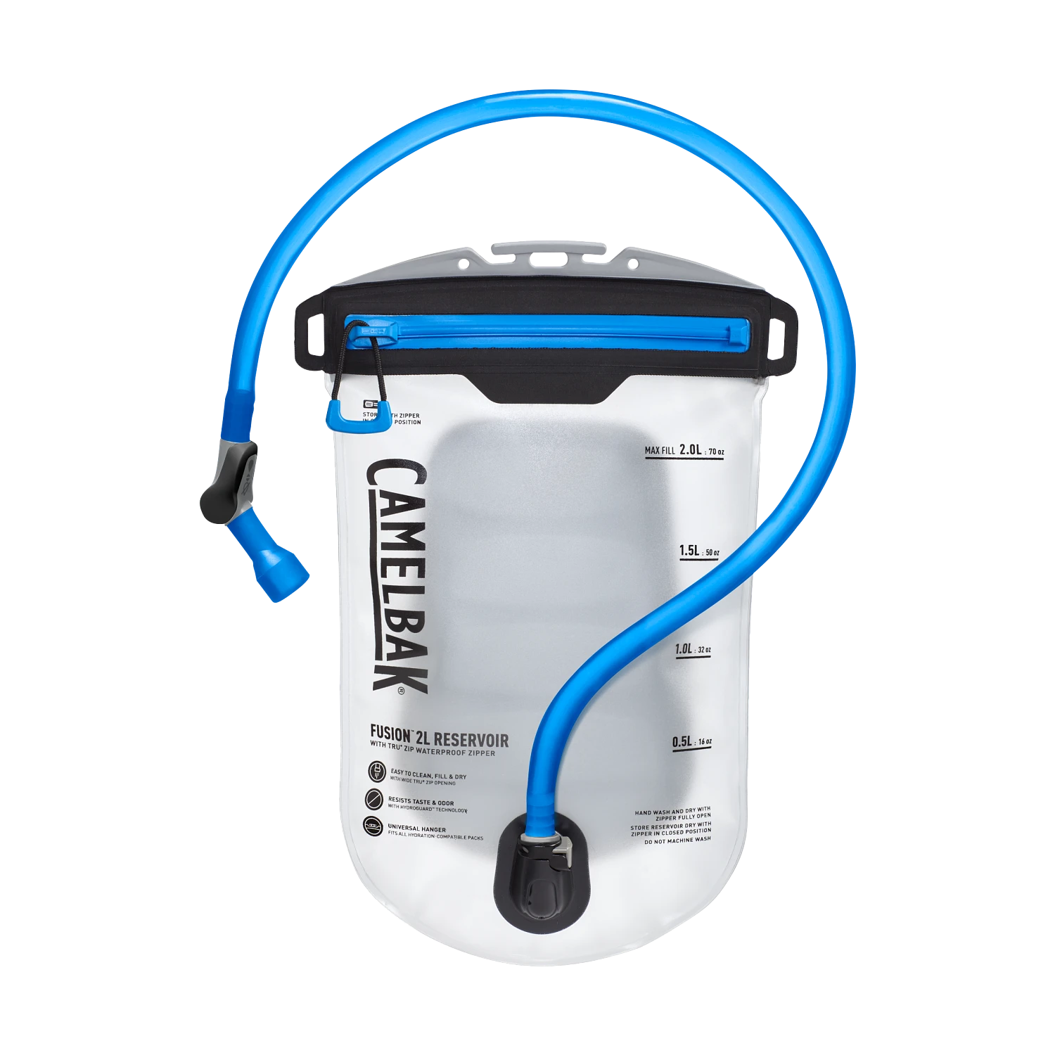 Fusion 2L Reservoir with Tru Zip Waterproof Zipper, Clear