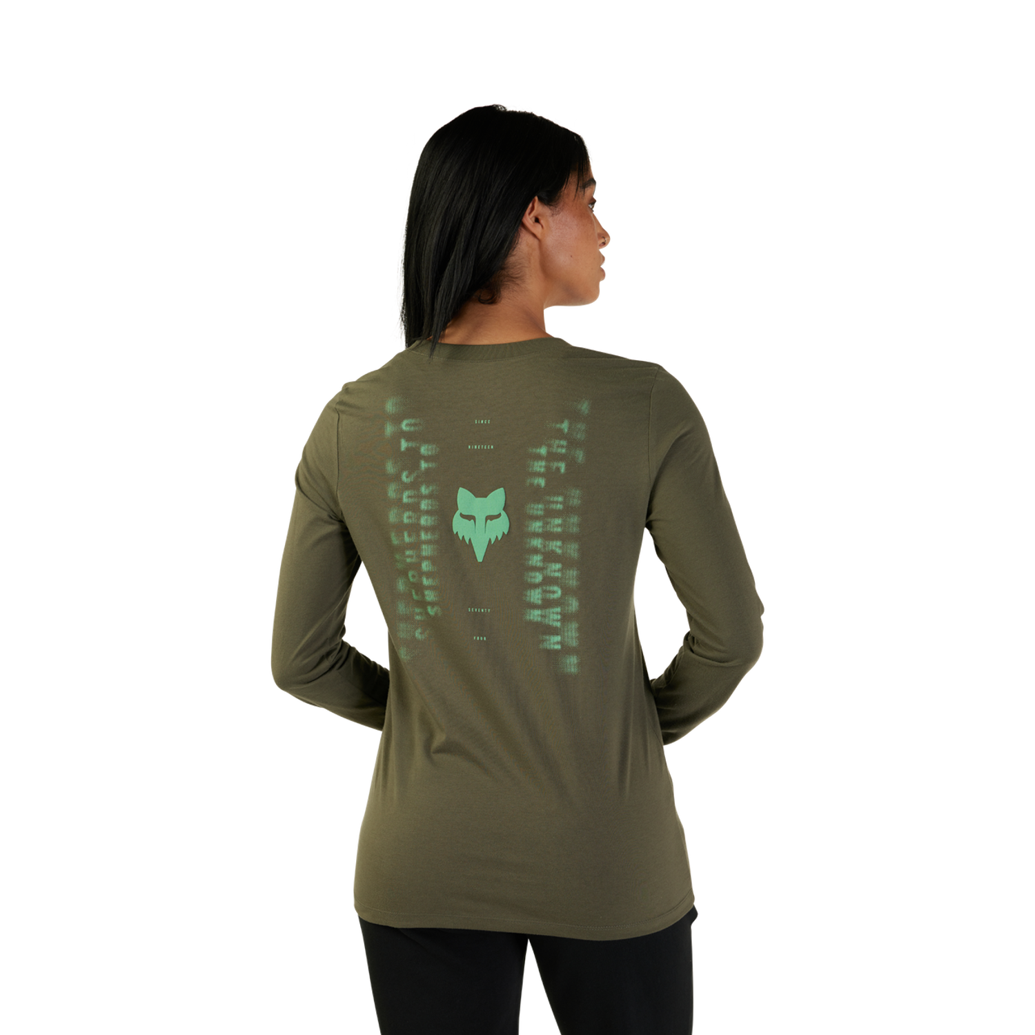 W FADED OUT LS TEE [OLV GRN] XS
