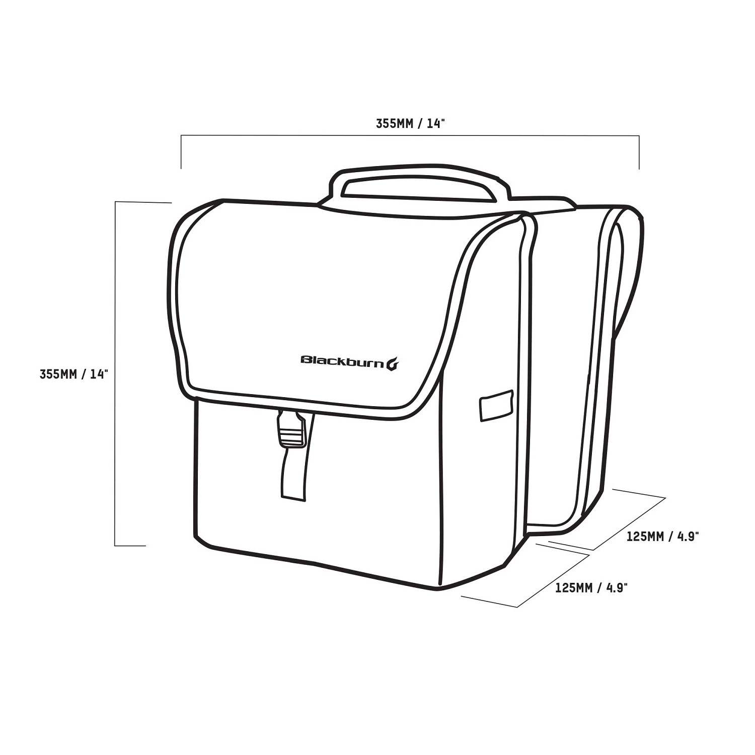 BBN LOCAL SADDLE BAG PANNIER BLACK 25