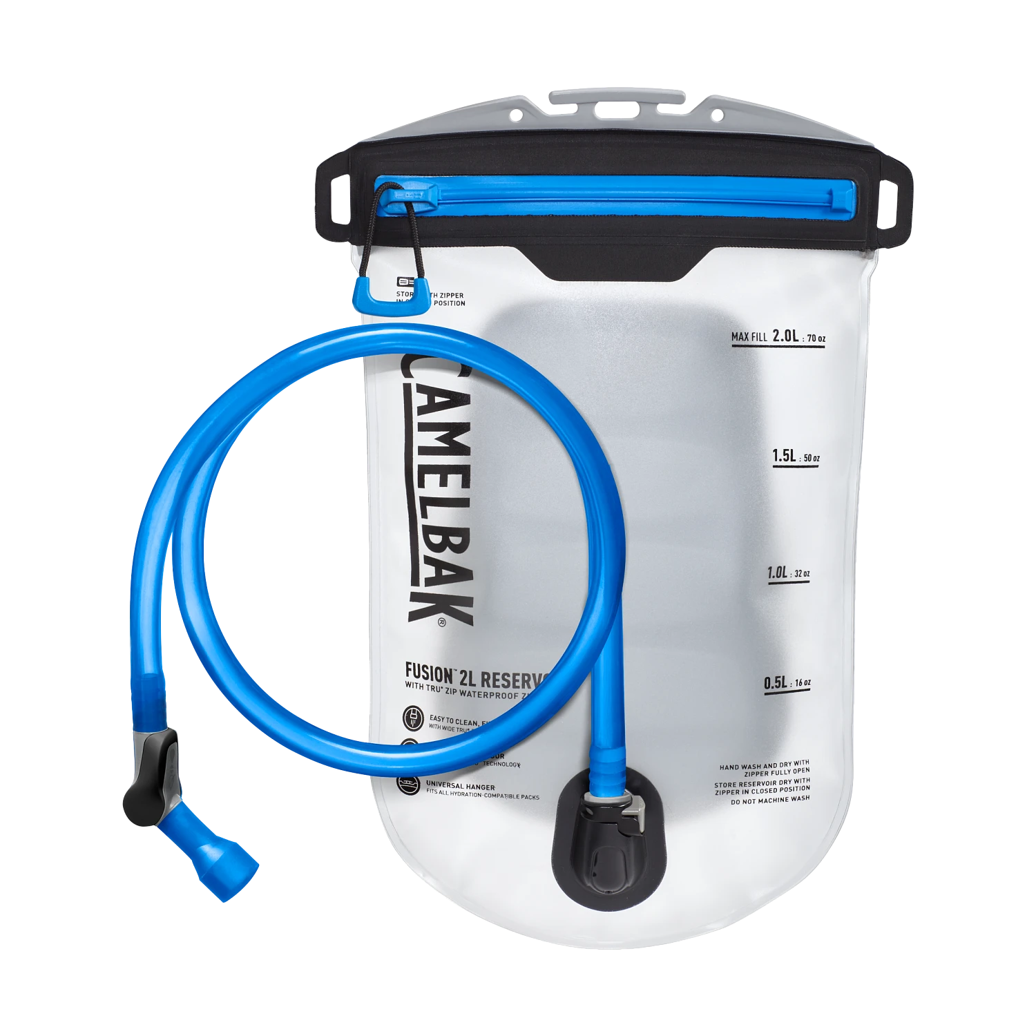 Fusion 2L Reservoir with Tru Zip Waterproof Zipper, Clear