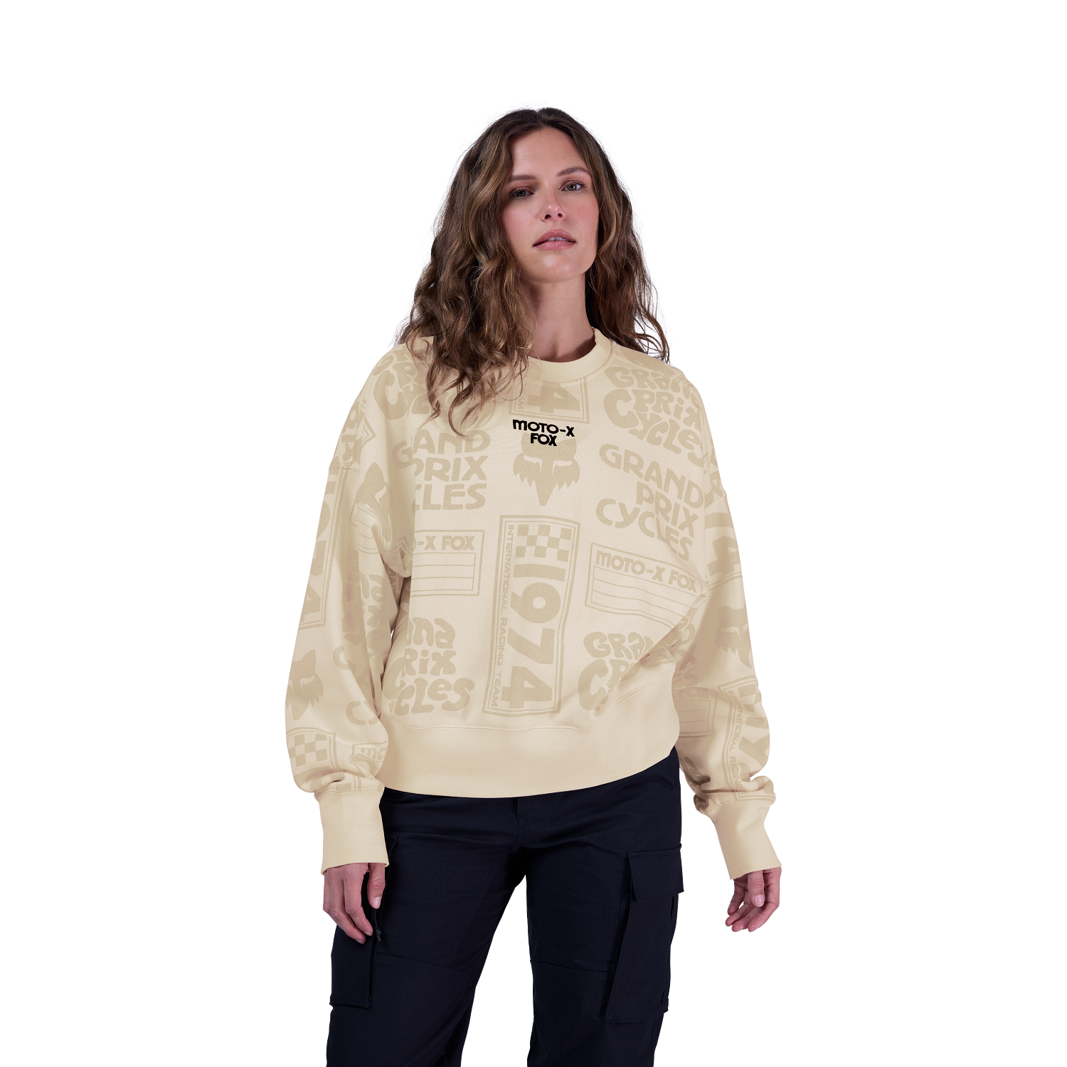 W CIRCA 74 OVERSIZED FLC CREW [OFF WHT] M