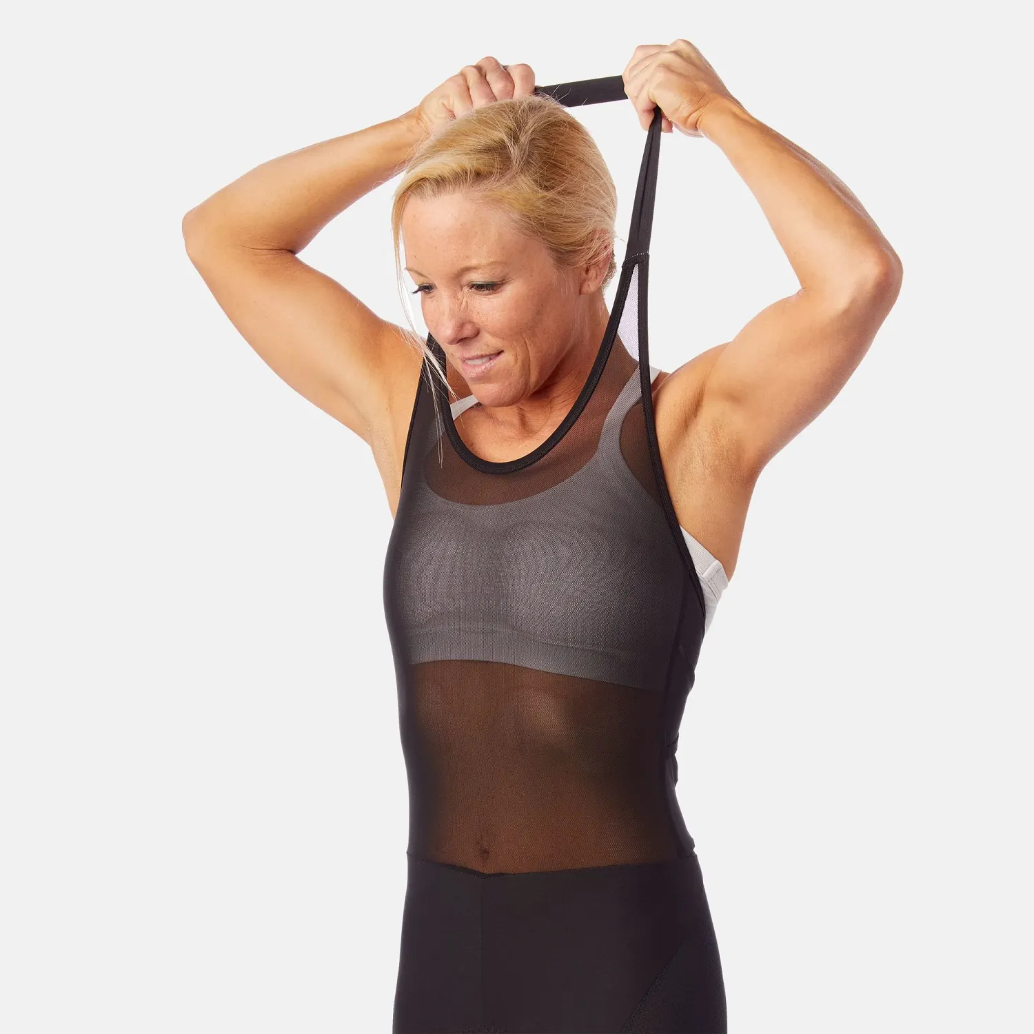 GA W BASE LINER HALTER BIB SHORT BLK XS
