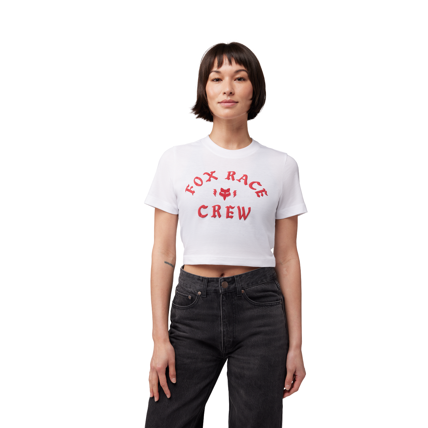 Womens Race Crew Cropped Tee