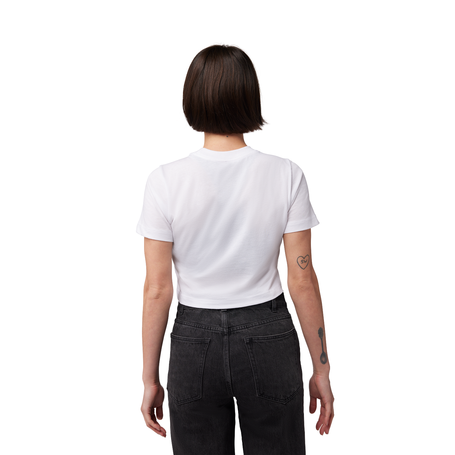 Womens Race Crew Cropped Tee