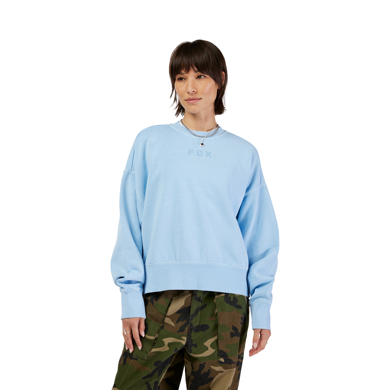 Womens Wordmark Oversized Crew Pullover