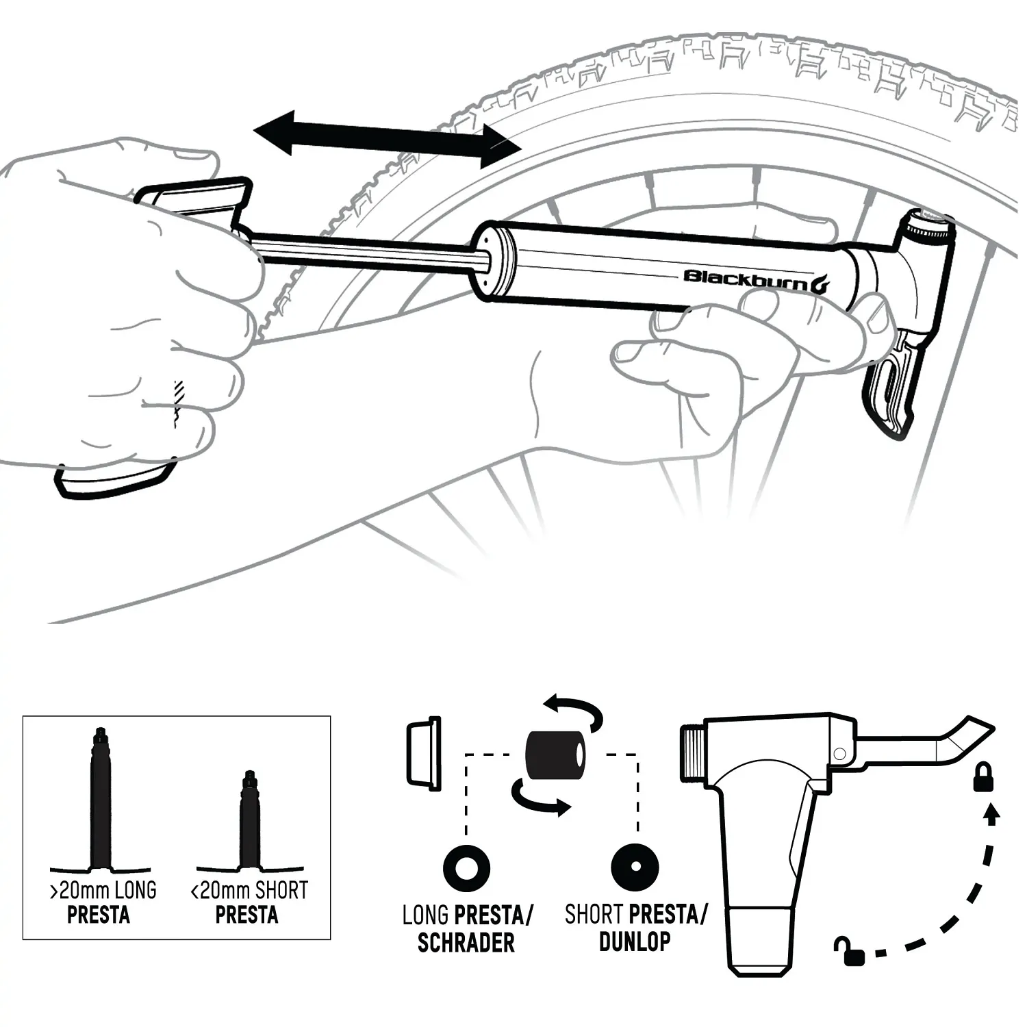 BBN MAMMOTH ANYVALVE MINI PUMP BLK