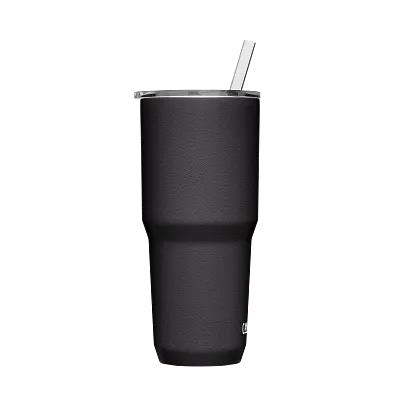 Straw Tumbler, SST Vacuum Insulated 30oz, Black
